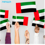 12 Pcs UAE National Day Celebration Flags Hand Held Flags Emirati National Days Flags Wooden Hand Grip UAE Flags