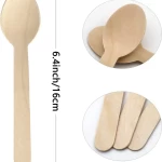 ROSYMOMENT Wood Cutlery Dessert Spoons Natural Alternative to Plastic, Disposable Spoon 16 cm 50 Pieces Set 1 X 100 IN CARTON