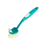 Cleano Dish Washing Brush Handle & Ergo-Grip Blue-White, Dish Brush Flexible Ergonomic Design With Hanging Hole