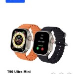 Haino Teko Germany T90 Ultra Mini Smart Watch with Two Set Strap and Wireless Charger 45mm for men's and women's