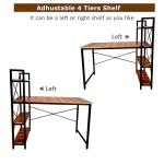 Inhouse Computer Desk And 4 Storage Shelf Water Prof Mdf Board And A Strong Metal Frame