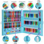 150 Pieces Kids Art Set Box has Watercolors Markers Crayons Color Pencils Oil Pastels Glue Portable Drawing Set makes