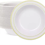 Rosymoment plastic 7.5 inch gold bowl set size 10 x 4 x 19