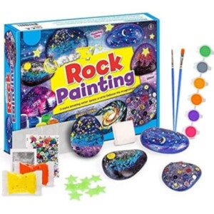 Rock Painting Kit for Kids Arts and Crafts Kits Galaxy Planets DIY Supplies Set for Children Colorful Glow in The Dark Star Decoration for Boys Girls