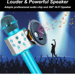 Wireless Bluetooth Karaoke Microphone for Kids 5 in 1 Portable Handheld Karaoke Mic Speaker Player Recorder