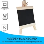 Rosymoment Chalkboard Small Black Board 12x23 cm Tabletop Notice Board with Wooden Stand