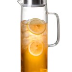 Glass Carafes Glasses Water Jug Container Water Pitcher With stainless steel Lids 1000ml