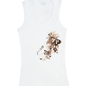 Del Sol Basamat Color Change Womens Splash Butterfly Tank Tee - White