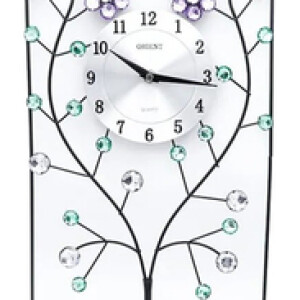 Orient Flower Wall Clock, Black