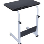 In House Laptop Table Desk Stand with Rolling Wheel, Black