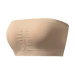 Strapless Padded Bras for Women, Beige, L