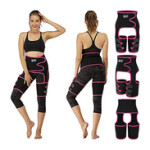 2-in-1 Waist and Thigh Trimmer, Medium, Black/Pink