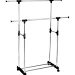 Leostar Double Clothes Rack, Silver