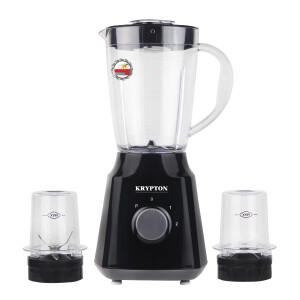 Krypton KNB6136 300W, 3 in 1 Blender - Portable 1.5L Unbreakable Blender Jar with Grinder Cups| Coffee Grinder Jar | Heavy Duty 