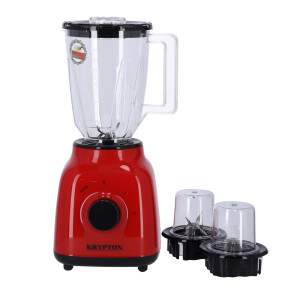 Krypton 3-in-1 Blender, 2 Speed Setting with Pulse, KNB6212 | 1.5L Unbreakable PC Jar | Double SS Blade with 2 Small Grinder