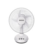 Krypton 12-Inch Table Fan with LED - 2 Speed Settings with Oscillating/Rotating and Static Feature - Electric Portable Desktop Cooling Fan