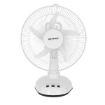 Krypton 12-Inch Table Fan with LED - 2 Speed Settings with Oscillating/Rotating and Static Feature - Electric Portable Desktop Cooling Fan