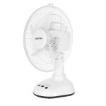 Krypton 12-Inch Table Fan with LED - 2 Speed Settings with Oscillating/Rotating and Static Feature - Electric Portable Desktop Cooling Fan