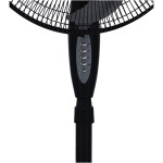 Krypton 16" Stand Fan with Remote Control - 3 Speed, 6 Leaf Blade with Safety Grill, Adjustable Height & Tilt Setting 