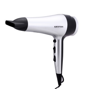 Krypton Hair Dryer- KNH6109| 2400 W, 2 Speed Control and 3 Level Heat| With one Concentrator, Perfect for Salon and at Home Styling | Silver and Black