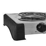 Krypton KNHP5310 2000W Stainless Steel Double Burner Hot Plate for Flexible Precise Table Top Cooking - Cast Iron Heating Plate