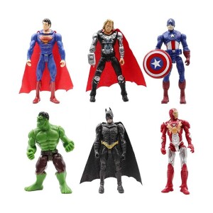 6-Piece Kids Marvel Avengers Superhero Collectible Action Figure Toy Gift Set