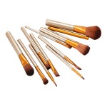 12-Piece Goat Hair Brush Set Brown