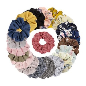 20-Piece Chiffon Hair Scrunchies Set Multicolour