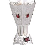 Electric Bakhoor Incense Burner Silver/Red 5x7x5inch