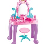 Pretend Crown Vanity Beauty Dresser Table Playset With Music And Light For Girls 44*23*74cm