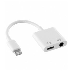 Lightning To 3.5mm Jack Headphone Aux Adapter White