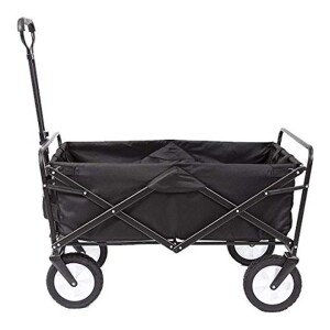 Foldable Heavy Duty Outdoor Trolley Utility Transport Cart 80kg (Black) Black 53x21x78cm