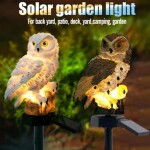 LED Solar Light Owl Waterproof Brown 25cm