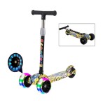 Tri Flash Wheel Graffiti Foldable And Adjustable Kids Scooter 55x58x25cm