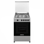 4 Burner Cooking Range 50 x 50 cm, Full safety, glass lid, pan support, 1 year warranty U2110N5SA/ U2110N10SA Silver