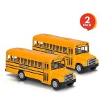 Set of 2 Pull Back School Bus Toy