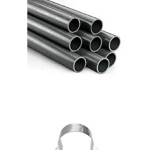 8-Piece Pipe With Clamp Silver/Black 2inch