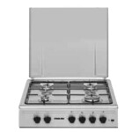 4 Burner Gas Cooker 60 x 55cm, Full Safety, Automatic Ignition, Gas Oven with Rotisserie U6065FS Black/Silver