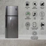 Double Door Frost Free Refrigerator, 10 Years Compressor Warranty 400 W NRF425FSS Silver