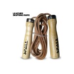 Spall Quality Leather Skipping Jump Rope Indoor Gym Workout Wooden Handles