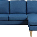 Studio Luxe L-Shaped Sectional Sofa w/Reversible Chaise, Wood Legs, Modern Scandinavian Corner Sofa Convertible Living room furniture, 194x128x87cm, Royal Blue