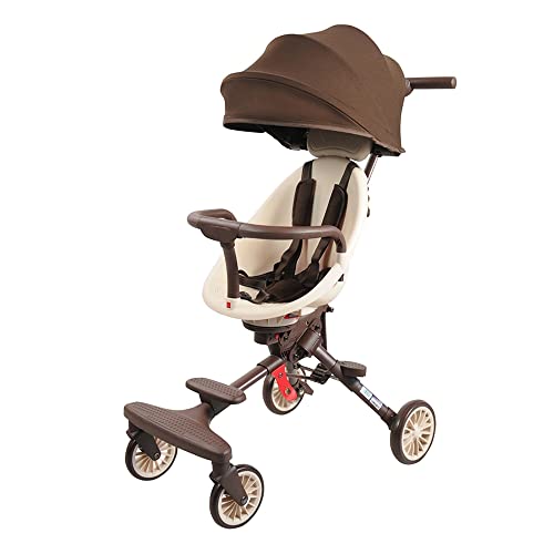 Baobaohao V7 2-way stroller folds compactly for babies to travel and play - Brown