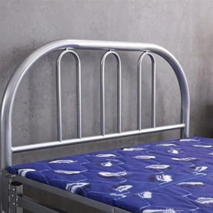 Folding Bed, MAF-90190 Portable Single Folding Bed Heavy Duty Steel Frame Silver