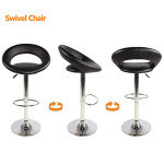 i@HOME Bar Stools, Modern Furniture  Footrest and Base, For Kitchen Bar Bistro Pub Use, Set of 2 (C-Black)