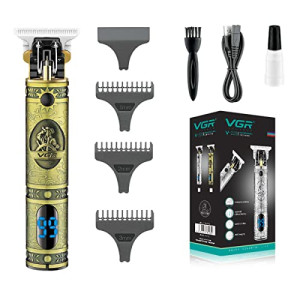 VGR V-228 Digital Display Pro Li Outliner Electric Cordless Hair Clippers Rechargeable Grooming Kits T-Blade Close Cutting Trimmer 