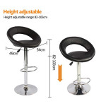 i@HOME Bar Stools, Modern Furniture  Footrest and Base, For Kitchen Bar Bistro Pub Use, Set of 2 (C-Black)