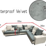 Decorem - Home Decoration Velvet Sectional Sofa Set Combination Sofa with L Shape Couch Waterproof Velvet Living Room Chaise Lounge Sofa (7-Seater L 320cm+240cm)