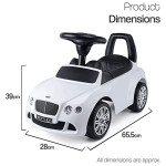 Bentley Ride on Car with Music and Under Seat Storage - Red/White Color
