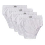 4 - Pieces Boy's Brief/Slip Cotton 100% White