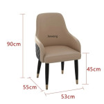 Nordic Dining Chair for Kitchen Customized Simple Chair Leisure Designer Armchair Solid Wood Gilded Leather Cloth Home Furniture (Set of 6)